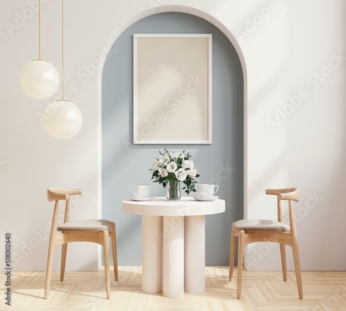 Mock up frame in modern dining room interior design. © Vanit่jan