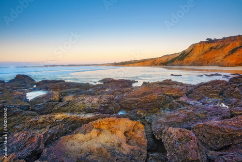 Rocky coastline at Anglesea Beach, Great Ocean Road, Victoria, Australia photo
