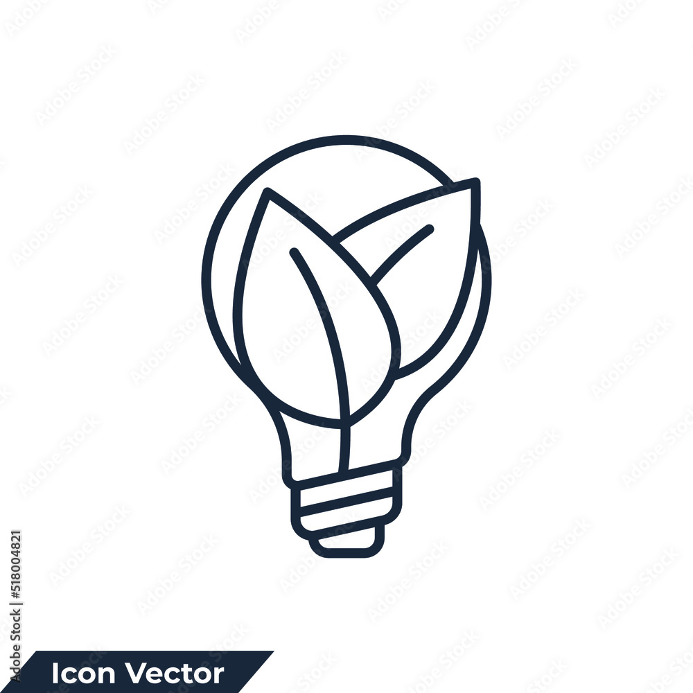 eco bulb icon logo vector illustration. Lamp environmental light bulb with leaf symbol template for graphic and web design collection eco bulb icon logo vector illustration. Lamp environmental light bulb with leaf symbol template for graphic and web design collection