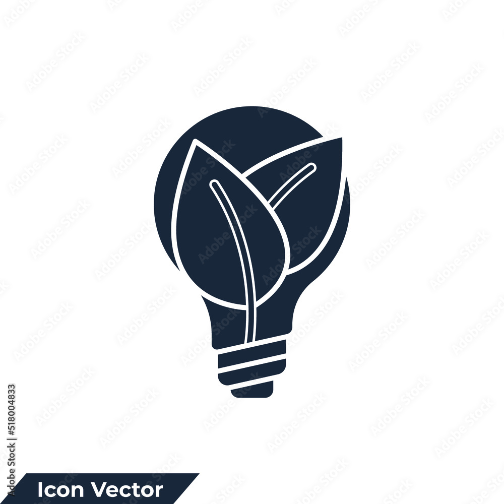 eco bulb icon logo vector illustration. Lamp environmental light bulb with leaf symbol template for graphic and web design collection eco bulb icon logo vector illustration. Lamp environmental light bulb with leaf symbol template for graphic and web design collection