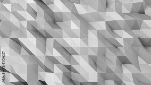 Foto White abstract polygonal triangle geometric 3D texture.