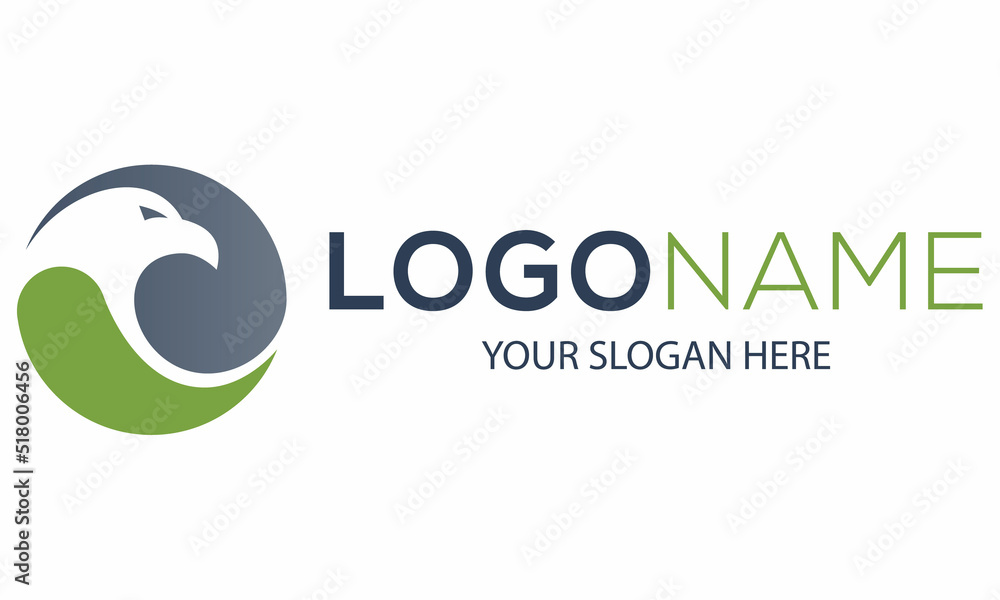 Negative Abstract Bird Circle Logo Design Negative Abstract Bird Circle Logo Design