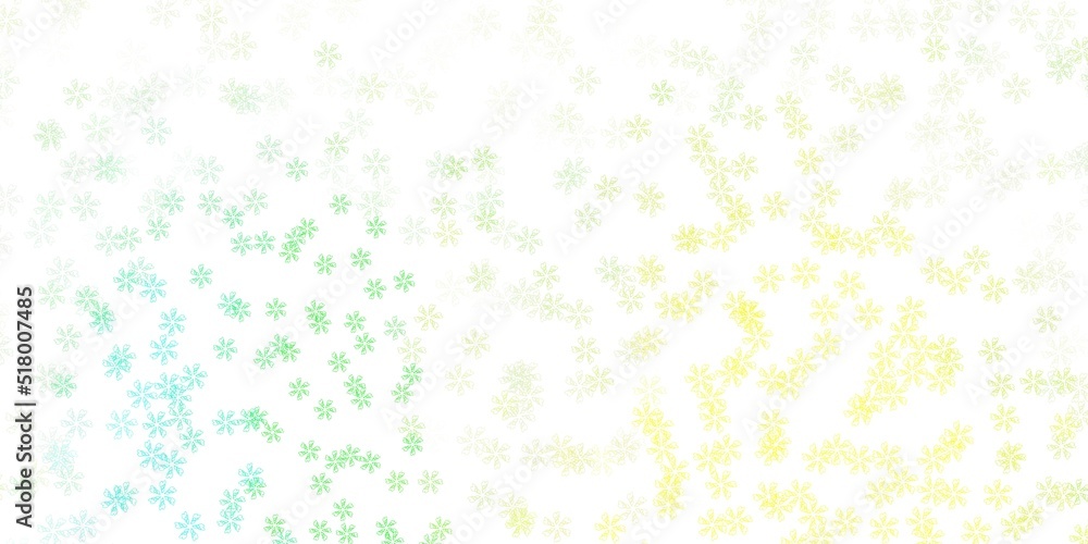 Light green, yellow vector abstract pattern with leaves.