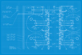 Pipe Blueprint Background Simple Vektor Flat Design