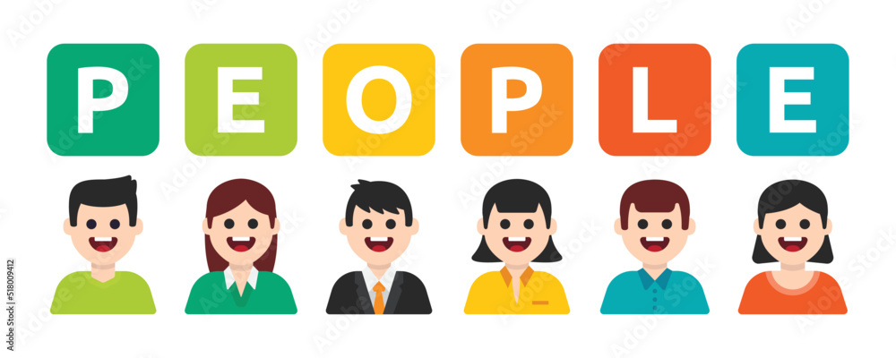 Group of people vector flat style cartoon illustration isolated, white background. Group of people vector flat style cartoon illustration isolated, white background.