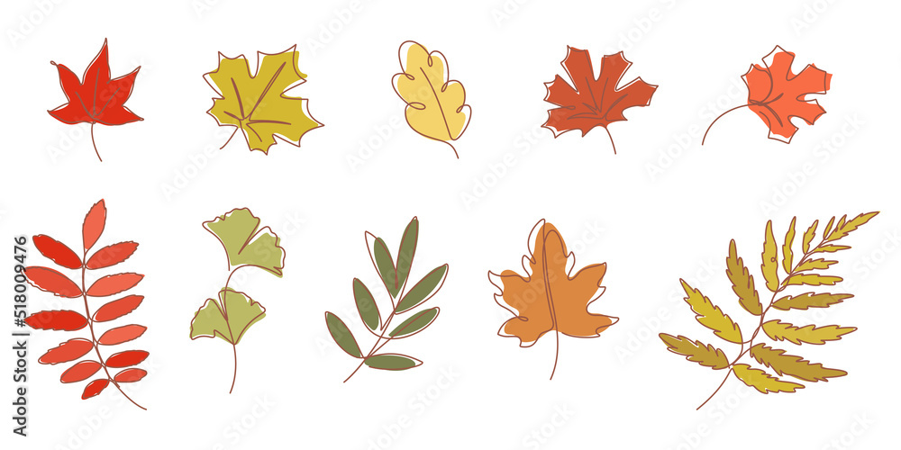 Continuous line drawing of autumn leaves vector illustration for decoration,element,card,presentation,printing,advertising,poster,ornament,elements,background,etc. Continuous line drawing of autumn leaves vector illustration for decoration,element,card,presentation,printing,advertising,poster,ornament,elements,background,etc.