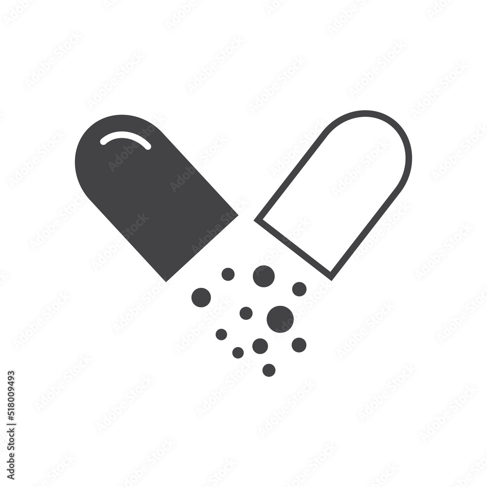 flat design medicine capsule icon vector. flat design medicine capsule icon vector.