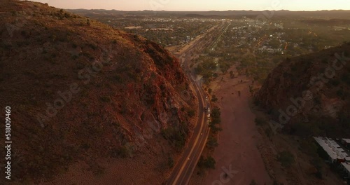 Early morning aerial shot of Alice Springs. photo