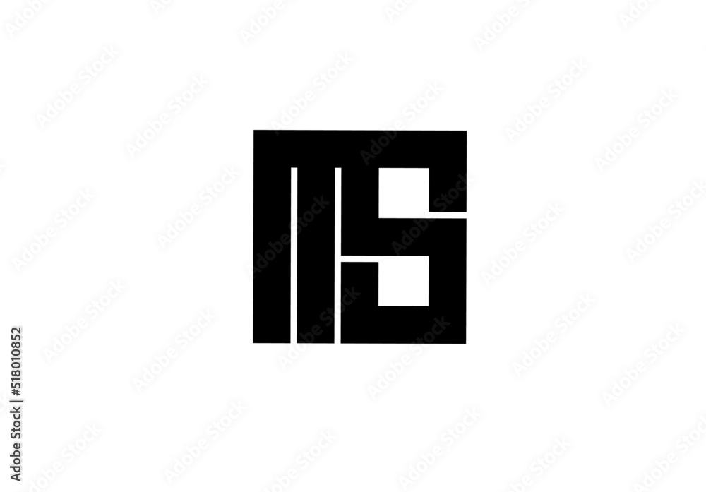Ms sm m s monogram logo isolated on white background Ms sm m s monogram logo isolated on white background