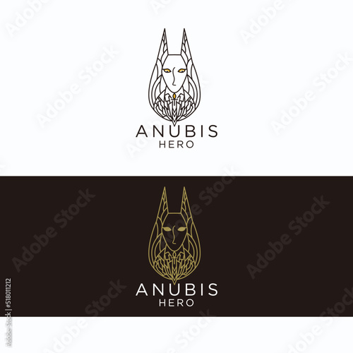 Anubis logo design icon template