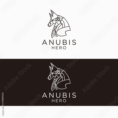 Anubis logo design icon template