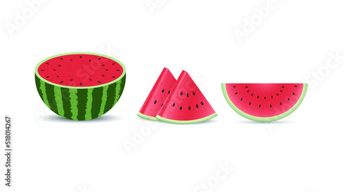 Summer fruit watermelon vector material
