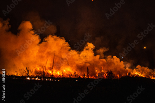 fire in the countryside of the province of Córdoba, Argentina photo