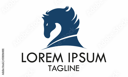Foto horse head chess logo design