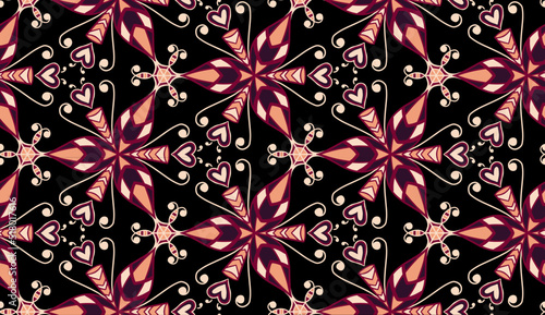 Geometric ethnic oriental pattern traditional Design for background carpet wallpaper clothing wrapping Batik fabric Vector illustration.embroidery style.