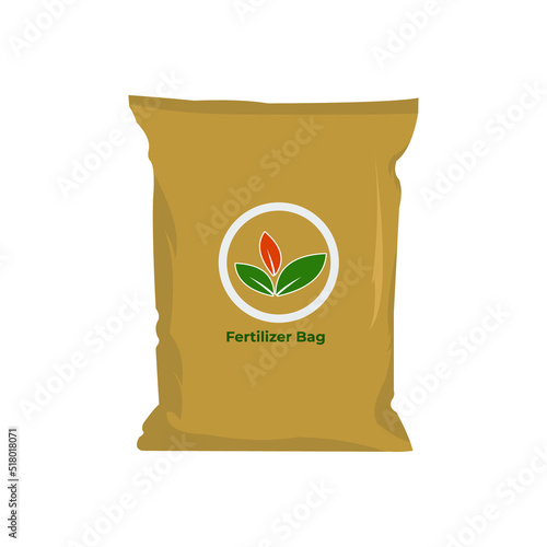 Vektor illustration fertilizer bag, rice sack, sand bag, agriculture product isolated on white background