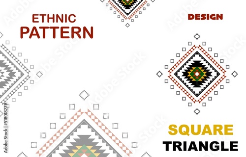 Geometric ethnic oriental seamless pattern traditional Design for background,carpet,wallpaper.clothing,wrapping,Batik fabric,Vector illustration.embroidery style, Sadu.