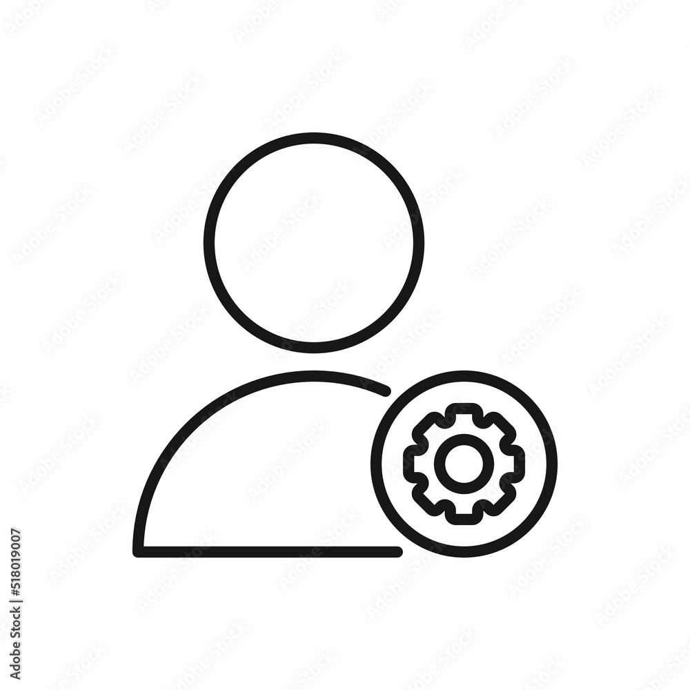 Obraz premium Editable User Setting line icon. Vector illustration isolated on white background. using for website or mobile app