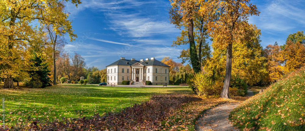 Palace and park complex in Dobrzyca, city in Greater Poland Voivodeship. Palace and park complex in Dobrzyca, city in Greater Poland Voivodeship.