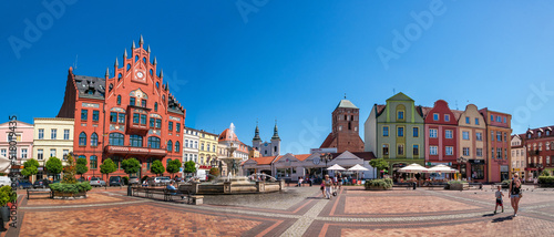 Market square, Chojnice, Pomeranian Voivodeship, Poland.