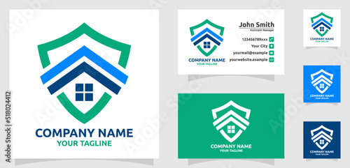 House logo protection, home protection, property, company real estate, home shield