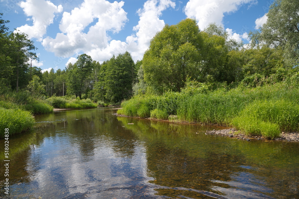 Popolta River in Kaluga Region, Russia
