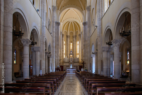 Basilica di Santa Teresa romanesque styled church in Anzio, Italy