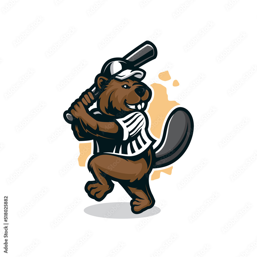 Beaver mascot logo design vector with modern illustration concept style