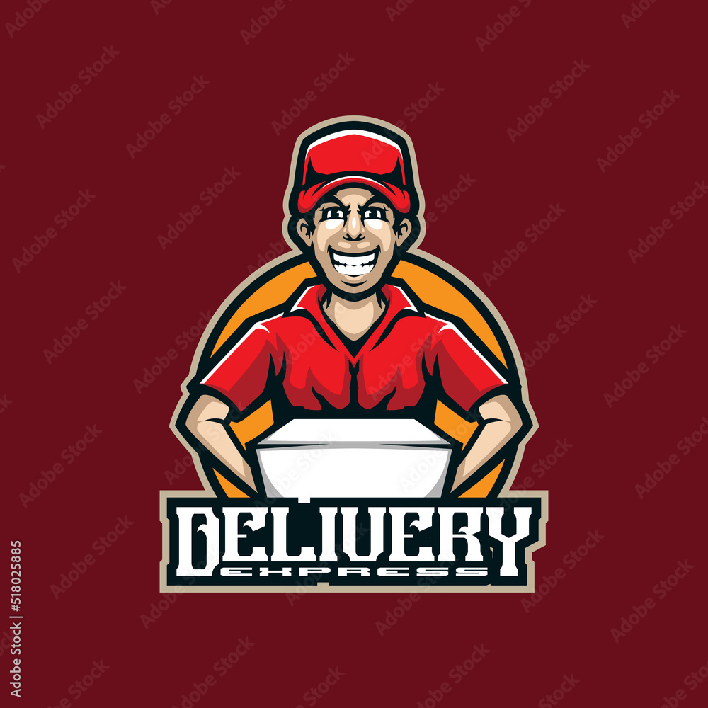 Delivery mascot logo design vector with modern illustration concept style for badge, emblem and t shirt printing. Express delivery illustration.