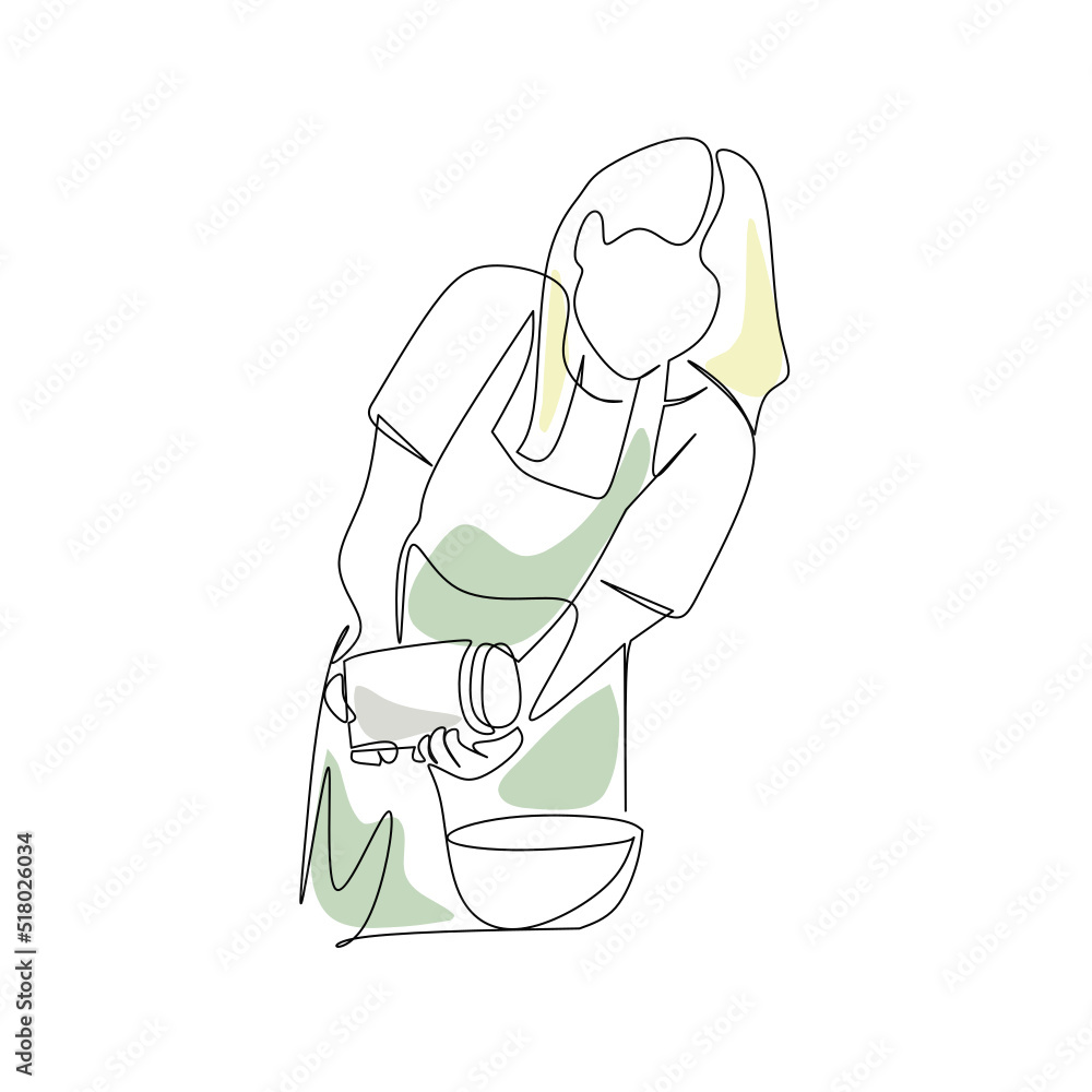 Chef vector illustration drawn in line art style Chef vector illustration drawn in line art style