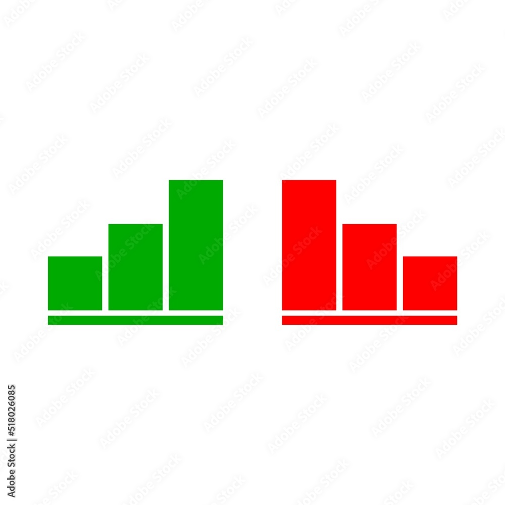 Business Graph Up and Down icon isolated on white background Business Graph Up and Down icon isolated on white background