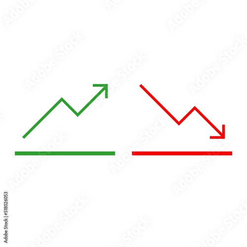 Business Graph Up and Down icon isolated on white background