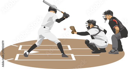 バッティングのイメージイラスト（野球選手）