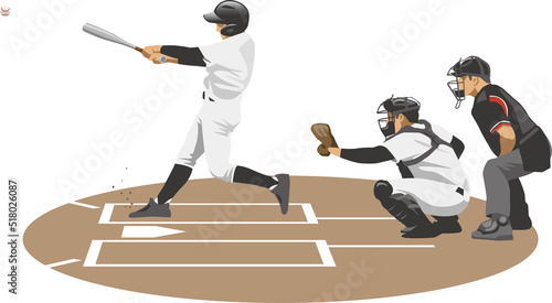 バッティングのイメージイラスト（野球選手）