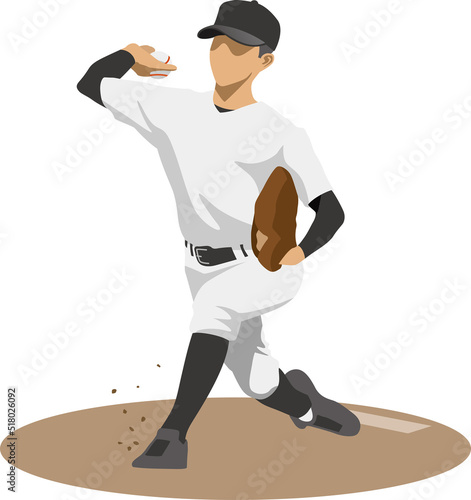ピッチャーのイメージイラスト（野球選手）