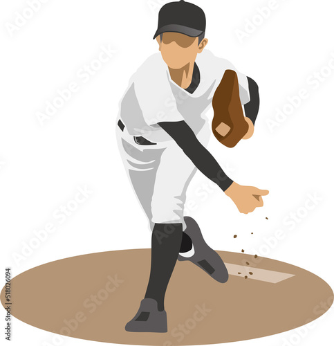 ピッチャーのイメージイラスト（野球選手）