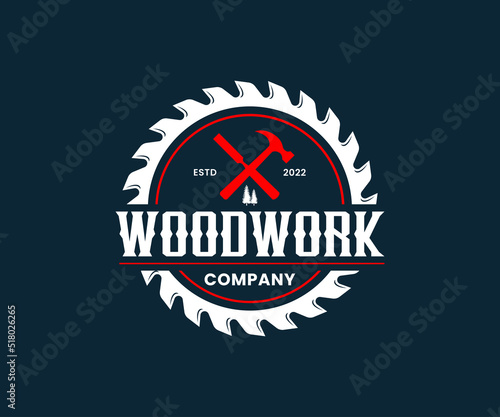Woodwork Logo Design Vector Template