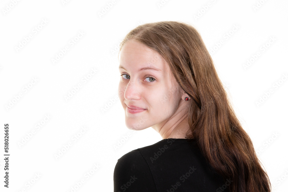 beautiful blonde hair woman portrait turning around beautiful blonde hair woman portrait turning around