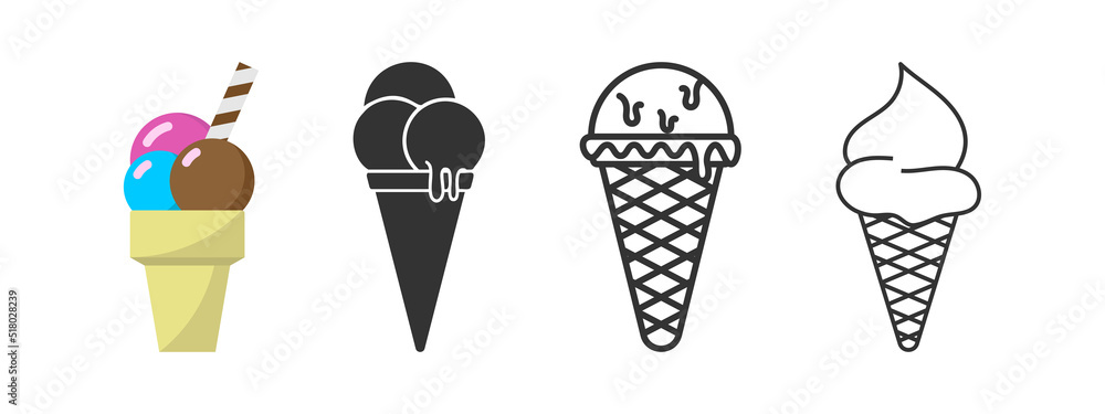 Ice cream icon set design template vector illustration Ice cream icon set design template vector illustration