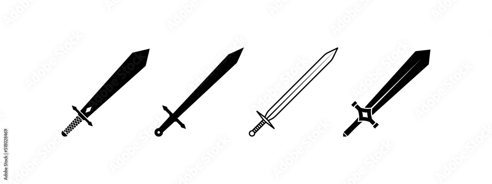 Sword icon set design template vector illustration