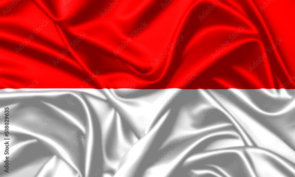 Indonesia waving flag close up silk texture background Indonesia waving flag close up silk texture background