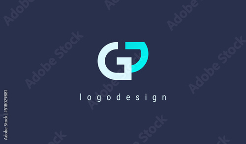 Geometric Letter GP GD Logo. Usable for Business and Branding Company Logos. Flat Vector Logo Design Template Element.