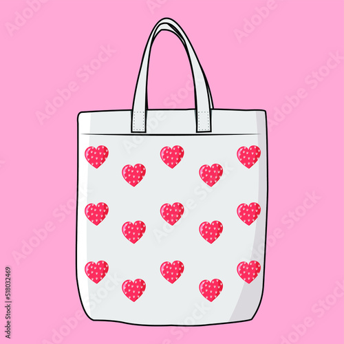 The Modern Look of White Fabric Canvas Totebag or Goodie Bag Isolated on White Colour Background