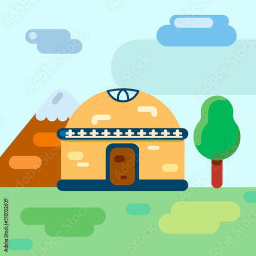 Kazakh yurt. Vector illustration