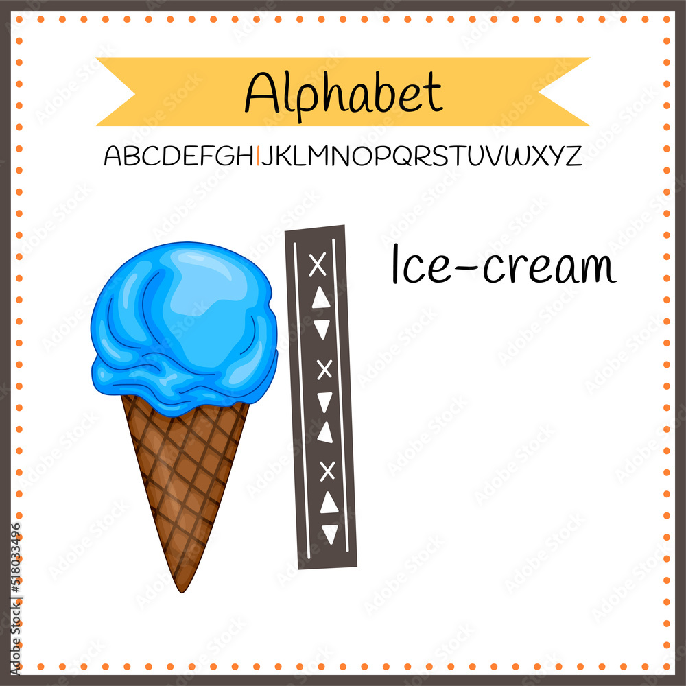 English uppercase alphabet letters on a white background. Letter I. Vector illustration English uppercase alphabet letters on a white background. Letter I. Vector illustration
