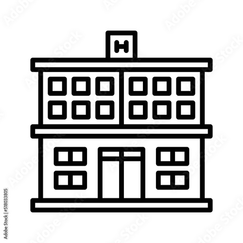 black outline hospital building icon clip art preview