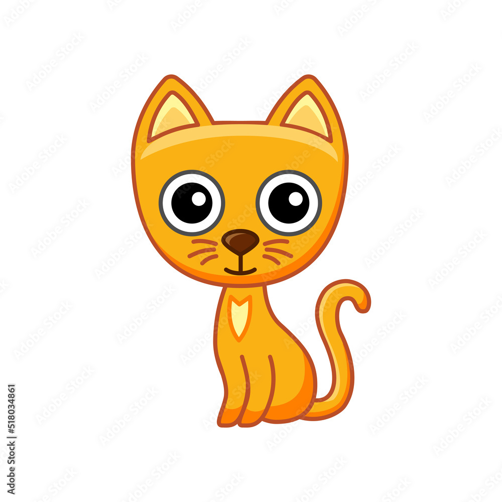 Pet animal. Funny little cat in a cartoon style Pet animal. Funny little cat in a cartoon style
