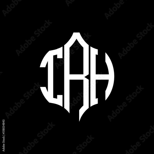 IRH letter logo. IRH best black background vector image. IRH Monogram logo design for entrepreneur and business.
 photo