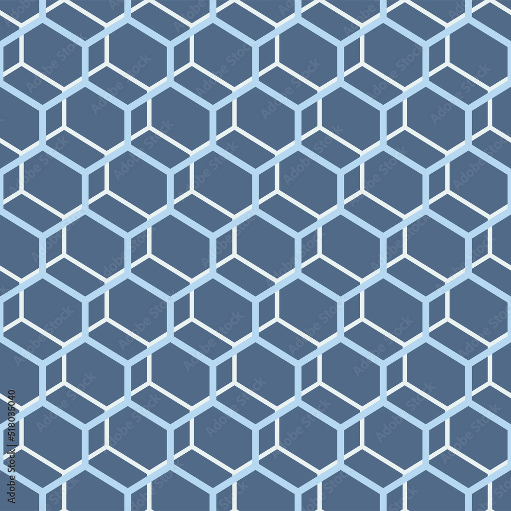 Japanese Hexagon Net Vector Seamless Pattern