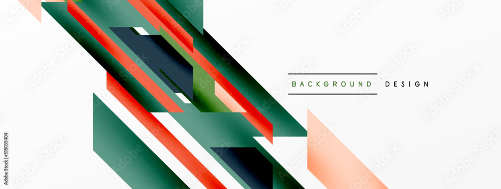 Minimal geometric abstract background. Dynamic 3d lines composition. Trendy techno business template for wallpaper, banner, background or landing
